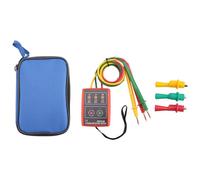 Jeenuuder New 3 Phase Sequence Rotation Tester Indicator Detector Meter LED Buzzer with Portable Pouch TD-LED02