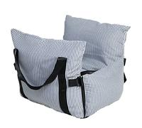 Jeenuuder New Pet Car Seat-Cat Bag Puppy-Car Back Seat-Protector Removable Handheld & Car Blue Fine Stripe