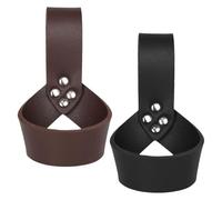 Jeenuuder Pack of 2 Belt Stand, Broadsword Belt, Sword Belt Stand, Adjustable Leather Sword Sheath, Retro Sword Buckle Belt Stand