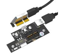 Jeenuuder Pci Express Pci-E 1x to 1x/4x/8x/16x Riser Card with Magnetic Foot Pads Black Plastic