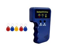 Jeenuuder Portable 125KHz RFID Copier, Writer, and Reader Set with 5 Keyfobs for EM4305 T5577 ID Cards
