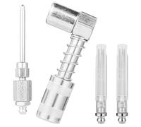 Jeenuuder Professional 4 Piece 90 Degree Grease Needle Set, Featuring 1 Nozzle, Dispenser, and 2 Cap Injectors