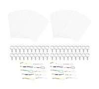 Jeenuuder Shrink Plastic Sheet Sheets Paper Kit with Clear Heat Shrinky Art Film Dinks Paper Keychains Parts