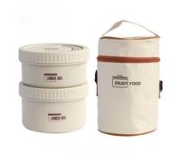 Jeenuuder Stainless Steel Thermal Insulated Lunch Box, Meal Container with Insulation Bag, Food Storage for Hot and Cold Meals B