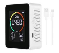 Jeenuuder Temperature & Humidity Meter, Air Quality Monitor, CO2 Detector, Digital Air Pollution Carbon Dioxide Detector A
