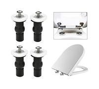 Jeenuuder Toilet Seat Top Fix Screws Fixings 2 Pairs Universal Expanding Rubber Screw Top Nuts Blind Hole Hinges Fittings 4pcs