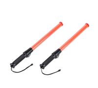 Jeenuuder Traffic Batons, Traffic Control Stick,Safety Light Batons, Signal Batons for Parking and Airports, 16 Inches, 2Pcs Black + Orange