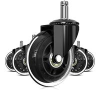 Jeenuuder Universal Silent Casters PU Chair Wheels Set of 5 Wheels for Office Chairs, 11 mm X 22 mm Pen, Universal Office Chair Castors