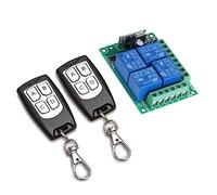 Jeenuuder Universal Wireless Remote Control Switch DC 12V 4CH Relay Receiver Module with 4 Channel Remote 433 Mhz Transmitter