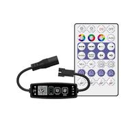 Jeenuuder WS2811 WS2812B LED Controller Bluetooth Music 28Keys Remote Control for Individual Addressable RGB Strip Light DC12V-24V
