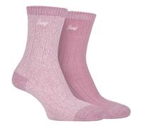 JEEP - 2 Pairs Ladies Supersoft Cute Warm Ribbed Thick Hiking Boot Socks