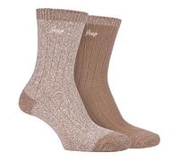 Jeep 2 Pairs Ladies Supersoft Cute Warm Ribbed Thick Hiking Boot Socks