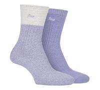Jeep Womens - 2 Pack Ladies Supersoft Hiking Boot Socks - Purple Silk - Size UK 4-6.5