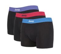 Jeep 3 Pack Mens Cotton Rich Blend Everyday Fitted Trunks - Black / Brights - S
