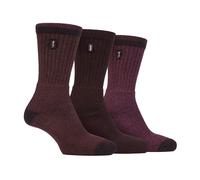 Jeep 3 Pack Men's Heavy-Duty Poly Workwear Socks, Cushion Performance Boot Socks - 6-11 UK - Brown / Earth