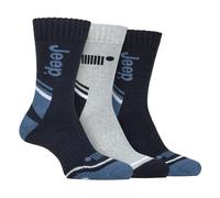 Jeep 3 Pack Mens Walking Boot Socks | Performance Outdoor Socks for Hiking - 6-11 UK - Navy/Blue