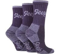 Jeep 3 Pairs Ladies Terrain boot socks UK 4-8, EUR 37-42 (Lilac/Purple)