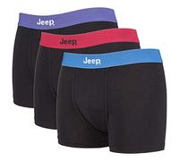 Jeep - 3 Pairs Mens Cotton Rich Blend Everyday Wear Fitted Underwear Brief Trunks (L, Black/Brights)