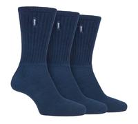 Jeep - 3 Pairs Mens Vintage Cotton Cushioned Socks for Hiking Boots - Navy - Size UK 6-11