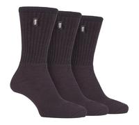 Jeep - 3 Pairs Mens Vintage Cotton Cushioned Socks for Hiking Boots - Brown - Size UK 6-11