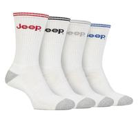 Jeep - 4 Pack Mens Recycled Cotton Sport Crew Socks | Cushioned Run Socks
