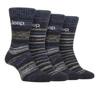 Jeep 4 Pack Mens Thermal Boot Socks for Winter Thick Knitted Technical Boot Socks (6-11, Blue/Navy)