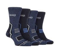 Jeep 4 Pack Mens Warm Thermal Boot Socks For Winter - 6-11 - Navy / Blue