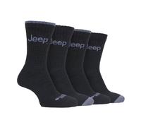 JEEP - 4 Pairs Mens Anti Blister Thick Cushioned Luxury Boot Socks for Hiking