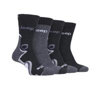 JEEP - 4 Pairs Mens Anti Blister Thick Cushioned Luxury Boot Socks for Hiking