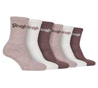 Jeep 6 Pack Womens Ladies Ribbed Cotton Hiking Boot Socks for Outdoors