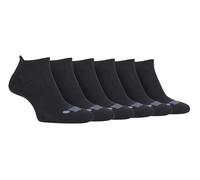 Jeep - 6 Pairs Mens Cotton Cushioned Sport Ankle Outdoor Socks - Black - Size UK 6-11