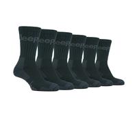 Jeep 6 Pairs Mens Luxury Cushioned Cotton Hiking Socks - Green - Size UK 6-11