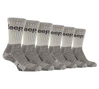 Jeep 6 Pairs Of Mens Terrain Cushioned Sole Walking Hiking Socks 6-11 uk, 39-45 eur