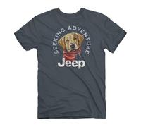 Jeep Adventure Dog Short Sleeve 4oz Tee - Officially Licensed, Grey, Medium
