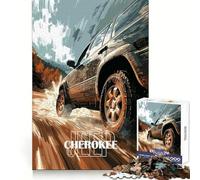 Jeep Cherokee Off-Road Jigsaw Puzzles for Adults 1000 Piece Mindful Game Clean Cut Happy Challenge Birthday Present (38x26cm)
