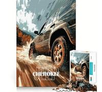 Jeep Cherokee Off-Road Jigsaw Puzzles for Adults 1000 Piece Mindful Game Clean Cut Happy Challenge Birthday Present (38x26cm)
