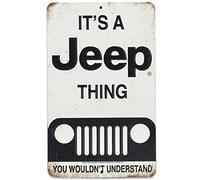 Jeep It's a Jeep Thing Black and White Metal Sign - Vintage Jeep Sign for Garage or Man Cave