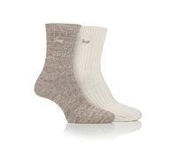 Jeep Ladies 2 Pack Taupe/Cream Performance Polyester Socks Cream