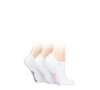 Jeep Ladies Bamboo No Show Socks Pack of 3 White 4-8