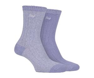 Jeep - Ladies Fluffy Boot Socks 2 Pack Hiking Socks UK Sizes 4-7