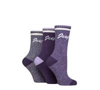 Jeep Ladies Performance Full Cushion Boot Socks 3 Pack | Outdoors, Adventure, Walking, Hiking, Trekking, Padded, Comfort, 3 Pair Multipack