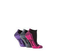 Jeep Ladies Performance Trainer Socks Pack of 3 Black 4-8