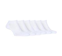 Jeep Ladies Plain Performance Polyester Cushioned Trainer Socks Pack of 6 White 4-8