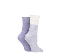 Jeep Ladies Super Soft Cable Knit Boot Socks Pack of 2