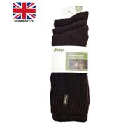 Jeep Men’s Hiking Socks 3 Pack UK 6-11 Brown Cotton Rich Boot Socks Comfort