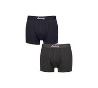 Jeep Men's 2 Pack Cotton Plain Fitted Hipster Trunks in Navy | Size: Small Jeep Navy S