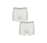 Jeep Men's 2 Pack Cotton Plain Fitted Hipster Trunks in White | Size: Medium Jeep White M