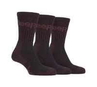 Jeep Terrain - Mens 3 Pair Work Socks 6-11 Brown