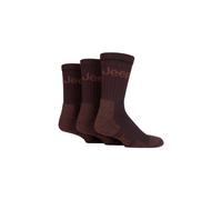 Jeep Men's JM273 3 Pair Luxury Terrain Socks Brown 6-11