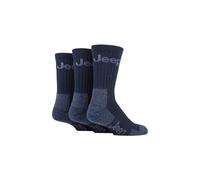 Jeep Men's JM273 3 Pair Luxury Terrain Socks (6-11, Navy/Sky)
